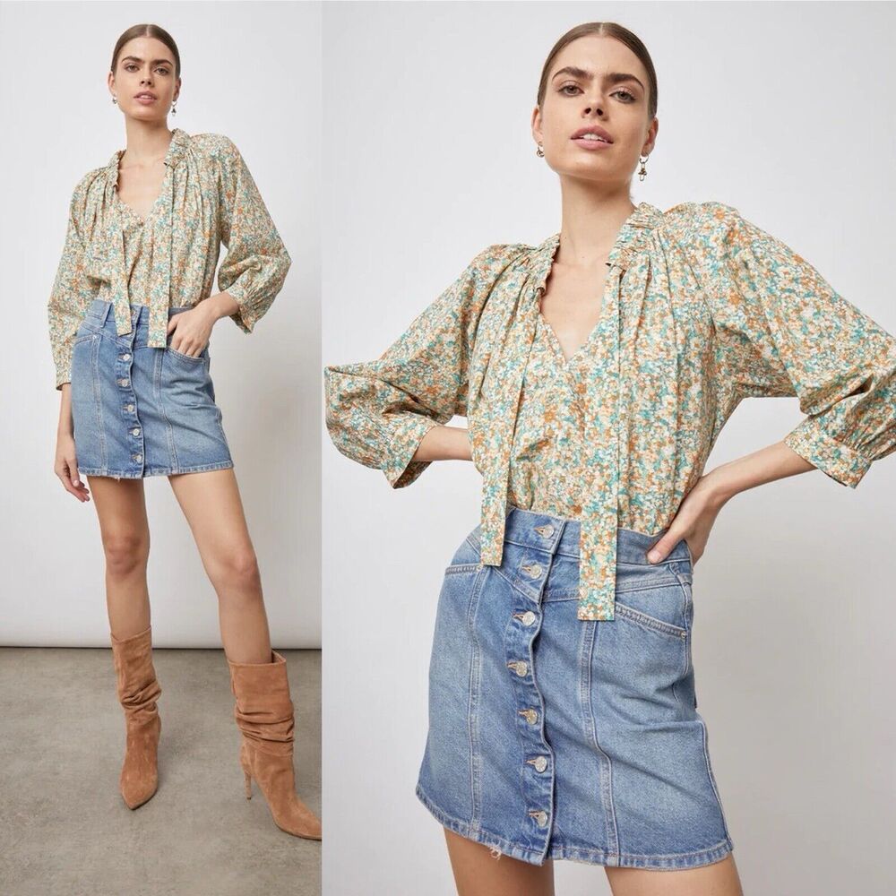 RAILS Amal Floral Blouse Small Long Sleeve Multi Top